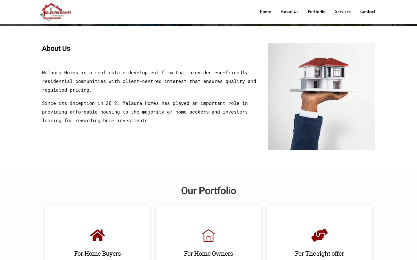 About section on the company history and eco-friendly focus, desktop view