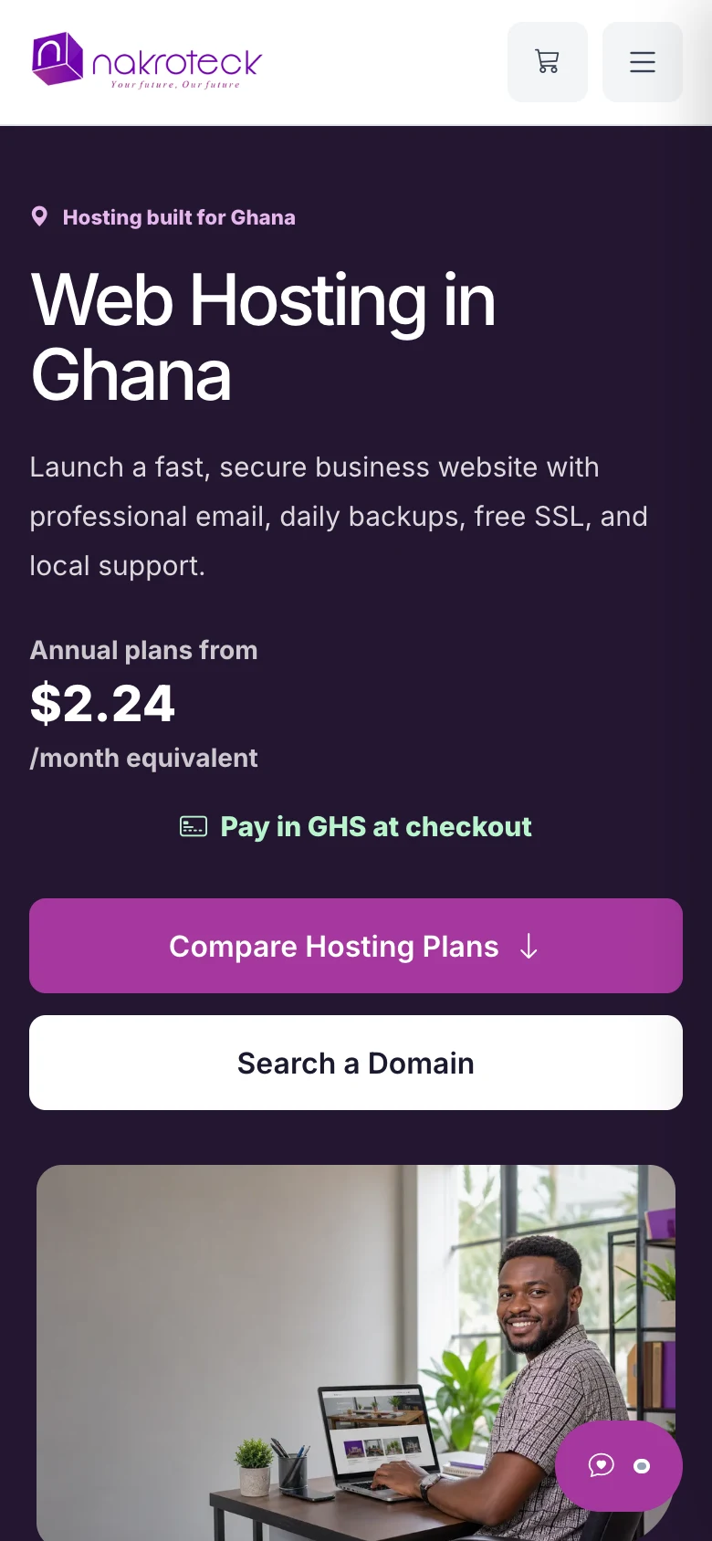 Shared hosting page comparing the Basic, Economy, Deluxe, and Platinum plans, mobile view