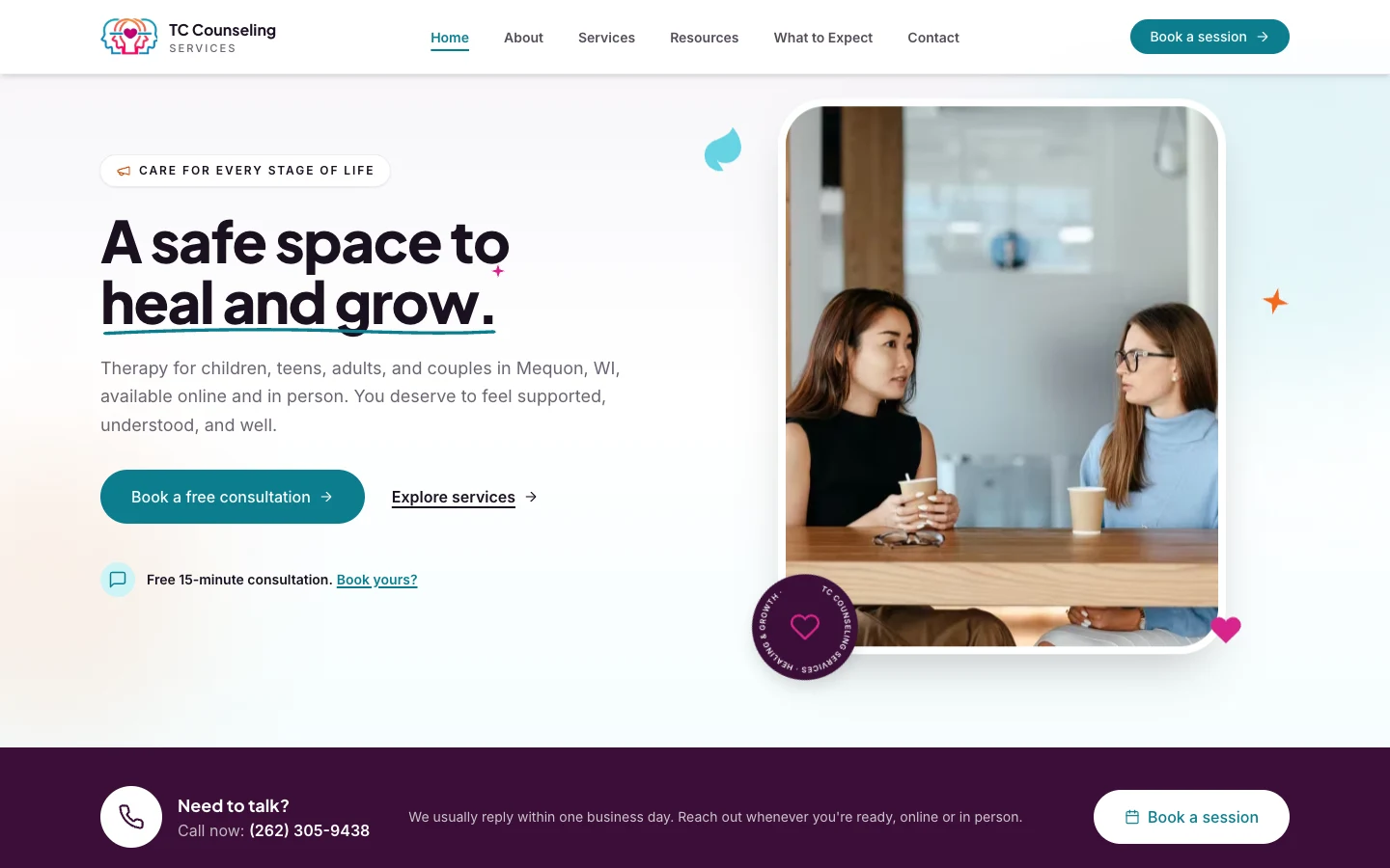 TC Counseling Services on desktop